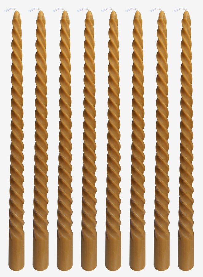 Glowsphere 8 Pack 10 Inch Brown Spiral Taper Candle Set, 7/8 Inch Unscented Driples Candlesticks for Home Decoration, 6-7 Hours Burn - Image 1